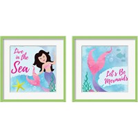 Framed 'Be Mermaids 2 Piece Framed Art Print Set' border=