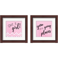 Framed 'Get it Girl 2 Piece Framed Art Print Set' border=