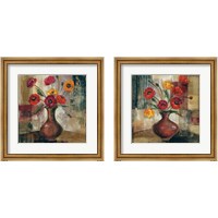 Framed 'Poppies in a Copper Vase 2 Piece Framed Art Print Set' border=