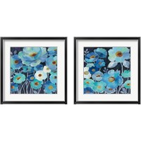 Framed 'Indigo Flowers 2 Piece Framed Art Print Set' border=