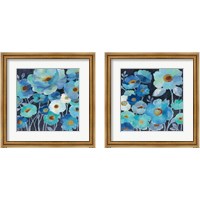 Framed 'Indigo Flowers 2 Piece Framed Art Print Set' border=