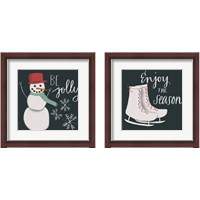 Framed 'Chalkboard Christmas 2 Piece Framed Art Print Set' border=