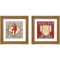 Framed 'Baseball 2 Piece Framed Art Print Set' border=