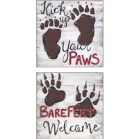 Framed 'Barefeet Welcome 2 Piece Art Print Set' border=