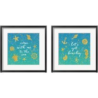 Framed 'Golden Sea 2 Piece Framed Art Print Set' border=