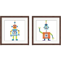 Framed 'Robot Party 2 Piece Framed Art Print Set' border=