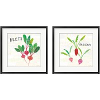 Framed 'Kitchen Garden Cream 2 Piece Framed Art Print Set' border=