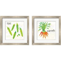 Framed 'Kitchen Garden Cream 2 Piece Framed Art Print Set' border=