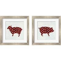 Framed 'Modern Americana Farm on White 2 Piece Framed Art Print Set' border=