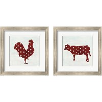 Framed 'Modern Americana Farm on White 2 Piece Framed Art Print Set' border=