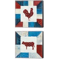 Framed 'Modern Americana Farm Quilt  2 Piece Canvas Print Set' border=