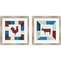 Framed 'Modern Americana Farm Quilt  2 Piece Framed Art Print Set' border=