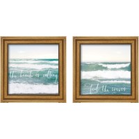 Framed 'Feel the Waves 2 Piece Framed Art Print Set' border=