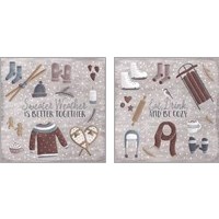 Framed 'Cozy Winter 2 Piece Art Print Set' border=