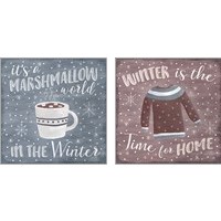 Framed 'Cozy Winter 2 Piece Art Print Set' border=