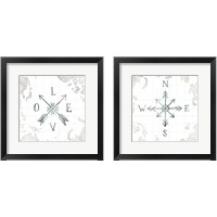 Framed 'Watercolor Wanderlust Adventure 2 Piece Framed Art Print Set' border=