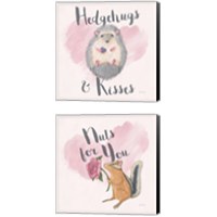 Framed 'My Furry Valentine 2 Piece Canvas Print Set' border=