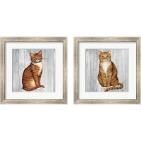 Framed 'Country Kitty on Wood 2 Piece Framed Art Print Set' border=