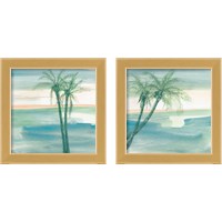 Framed 'Peaceful Dusk Tropical 2 Piece Framed Art Print Set' border=