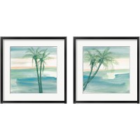 Framed 'Peaceful Dusk Tropical 2 Piece Framed Art Print Set' border=