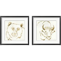 Framed 'Gilded Wildlife 2 Piece Framed Art Print Set' border=