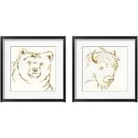 Framed 'Gilded Wildlife 2 Piece Framed Art Print Set' border=