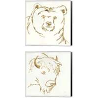 Framed 'Gilded Wildlife 2 Piece Canvas Print Set' border=