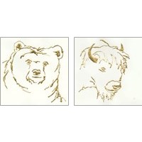 Framed 'Gilded Wildlife 2 Piece Art Print Set' border=