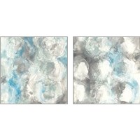 Framed 'Pale Blue Circles 2 Piece Art Print Set' border=