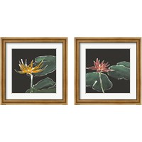 Framed 'Lily on Black  2 Piece Framed Art Print Set' border=