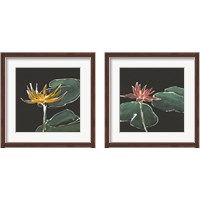 Framed 'Lily on Black  2 Piece Framed Art Print Set' border=