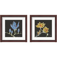 Framed 'Magnolia on Black 2 Piece Framed Art Print Set' border=