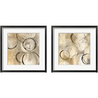 Framed 'Circle in a Square 2 Piece Framed Art Print Set' border=