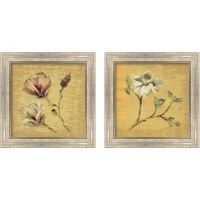 Framed 'Flower on Gold 2 Piece Framed Art Print Set' border=