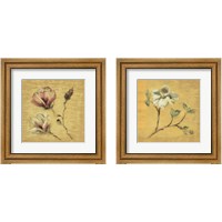 Framed 'Flower on Gold 2 Piece Framed Art Print Set' border=