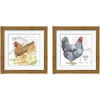 Framed 'Fun at the Coop 2 Piece Framed Art Print Set' border=