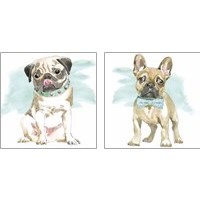 Framed 'Glamour Pups 2 Piece Art Print Set' border=