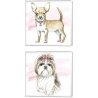 Framed 'Glamour Pups 2 Piece Canvas Print Set' border=