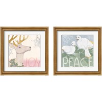 Framed 'Pastel Christmas 2 Piece Framed Art Print Set' border=