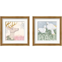 Framed 'Pastel Christmas 2 Piece Framed Art Print Set' border=