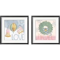 Framed 'Pastel Christmas 2 Piece Framed Art Print Set' border=