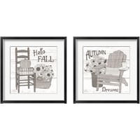 Framed 'Fall Cabin 2 Piece Framed Art Print Set' border=