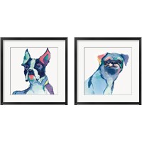 Framed 'Dog Watercolor 2 Piece Framed Art Print Set' border=