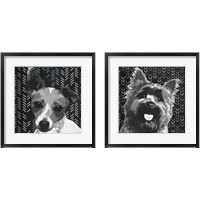 Framed 'BW Dog 2 Piece Framed Art Print Set' border=