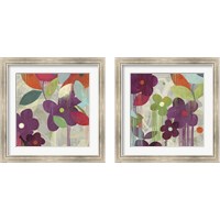 Framed 'Graphitti Flower 2 Piece Framed Art Print Set' border=