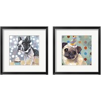 Framed 'Pug Birthday 2 Piece Framed Art Print Set' border=