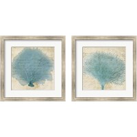 Framed 'Blue Coral 2 Piece Framed Art Print Set' border=