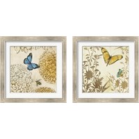 Framed 'Butterfly in Flight 2 Piece Framed Art Print Set' border=