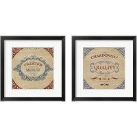 Framed 'Wine Labels 2 Piece Framed Art Print Set' border=