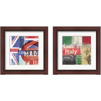 Framed 'Abstract Countries  2 Piece Framed Art Print Set' border=